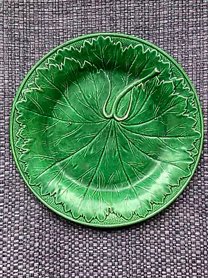 Buy Antique Majolica Green Cabbage 19th Century Plate 8 3/8th Inches (21.5cm) Dia • 15£