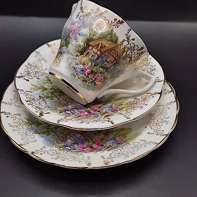 Buy Vintage Tea Trio Set Tea Cup,  Saucer & Side Plate English Bone China • 18.99£