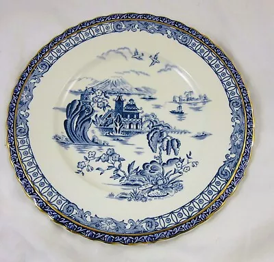 Buy Myott Fine Staffordshire Ware Plate - Pagoda - Blue / White / Gold -20 Cm Dia • 8£