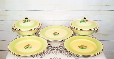 Buy Vintage Art Deco Minton Part Dinner Service: 2 Serving Tureens + 6 Dinner Plate • 70£