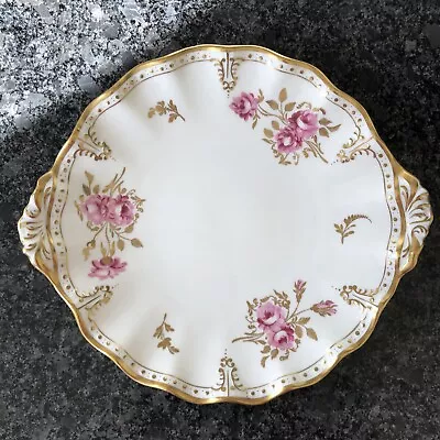 Buy Royal Crown Derby  Pinxton Roses Handled Cake Plate VGC • 78£