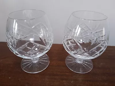 Buy Pair Of Brandy Glasses, Cut Glass Crystal? • 10.79£