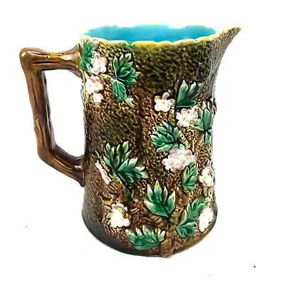 Buy George Jones Majolica Pottery Blossom Pitcher Jug / Vase / 19th Century Antique  • 185£