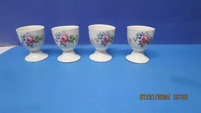 Buy 4 Vintage Porcelain Floral Egg Cups MYOTT England Mid Century • 13.98£