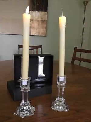 Buy Vintage TWO Wedgwood Small Cut  GLASS Candle Holders U.K.only. • 12£