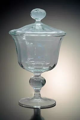 Buy Vintage Crystal Bon Bon Dish Clear Cut Glass Lid Candy Sweet Bowl 10  Tall • 19.99£