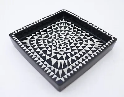 Buy Black & White Serving Dish Domino - Stig Lindberg Gustavsberg Midcentury Modern • 295.11£