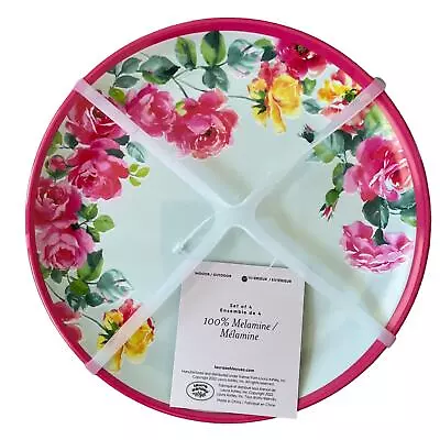 Buy LAURA ASHLEY 4pc Melamine Coupe Salad Plates 8  Pop Of Color Spring Floral NEW • 27.95£