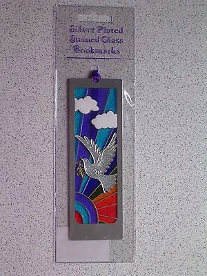 Buy PEACE DOVE BOOKMARK@Stained Glass RAINBOW@SILVER Plated@Unique Gift@OLIVE BRANCH • 5.99£