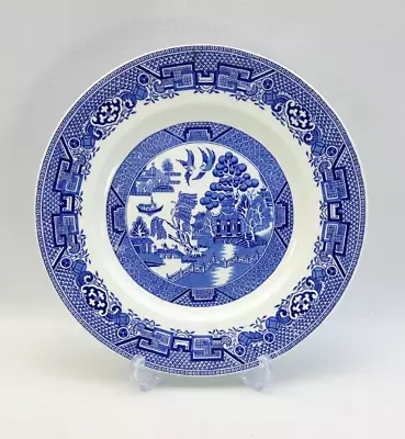 Buy Ridgway Blue & White Willow Pattern - 22.5cm Salad / Lunch Plate - Vintage 1950s • 6£