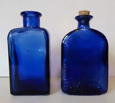 Buy Two Vintage Blue Glass Bottles • 24£