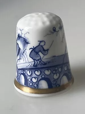 Buy Historical Patterns ROYAL WORCESTER Thimble - Blue Willow CHINESE SCENE • 2.95£