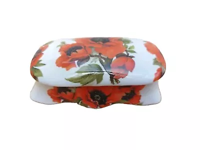 Buy Brockton Manor Staffordshire Fine Bone China Trinket Pill Box Poppy Design Lid • 5£