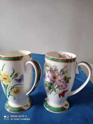 Buy Vtg. 2 Hudson Middleton Flower Of The Month   Bone China Mug Set March &June • 16£