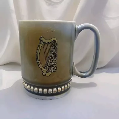 Buy Vintage Irish Porcelain Heavy Blue/Green Harp Decorated Mug • 12.95£