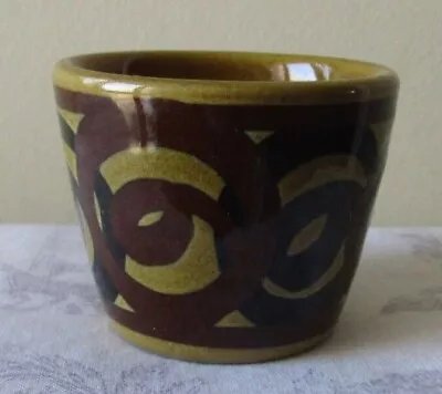 Buy Vintage Brixham Pottery Egg Cup ~ Mustard And Brown • 4.99£