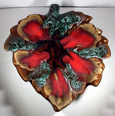 Buy LARGE VINTAGE VALLAURIS FRENCH POTTERY FAT LAVA LEAF SHAPED DISH BOWL 38cm Long • 24.99£