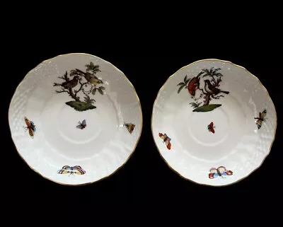 Buy (2) Vintage Herend Rothschild Birds Butterflies Saucers Plates Jewelry #1726 • 41.94£