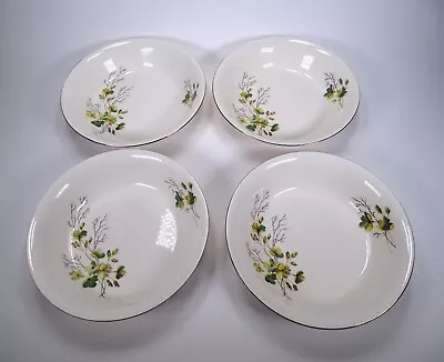 Buy 4 Vintage Alfred Meakin Dessert Bowls Cream Yellow & Green Floral Design • 5.99£