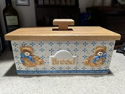 Buy Vintage Tienshan Theodore Country Bears Stoneware Bread Box With Lid - *READ* • 149.37£