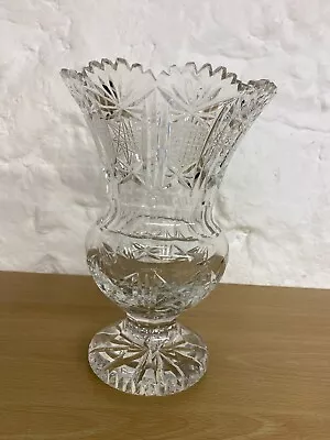 Buy Cut Glass Crystal 10 Inch Thistle Shape Vase • 35£