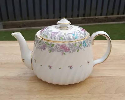 Buy Mintons Printemps Fine Bone China Floral Fluted Teapot • 74.99£