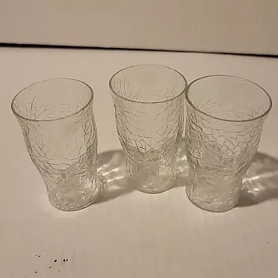 Buy Smith Glass Crackle BY CRACKY CLEAR Cordial Glass/Juice Tumblers, 3 5/8”, Set 3 • 5.60£