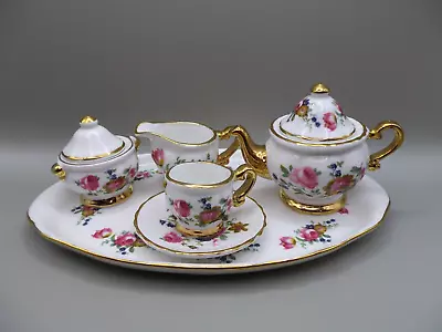 Buy Miniature Sandford Fine Bone China Tea Set England Flower Pattern • 9.99£