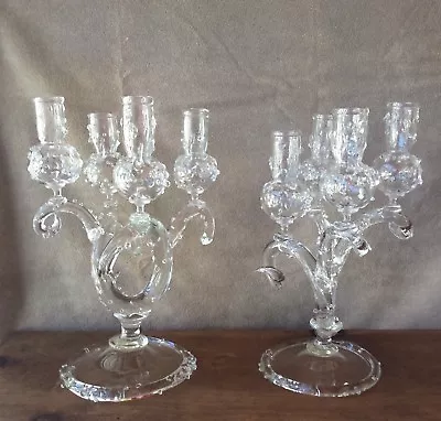 Buy Pair Of Italian Art Glass Candelabras Signed Squero 99 • 1,863.86£