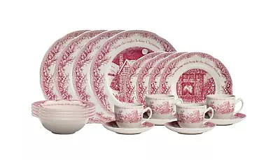 Buy Johnson Brothers Twas The Night Dinner Pink/Ivory 20 Piece Set Dishwasher • 209.64£