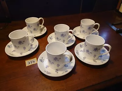 Buy Set 6 Crown Staffordshire Leeds Pottery Repro Cup, Saucer, Spoons VGC (378/85) • 17.50£