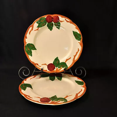 Buy Franciscan Apple Set 2 Luncheon Plates 9 5/8  Red Green Brown 1949-1953 HTF • 41.92£