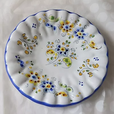 Buy Talavera Small Hand Painted Hanging Wall Plate  Scallop Florals  Signed 18.5cm • 15£