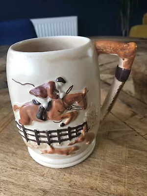 Buy Vintage Portland Pottery Cobridge Horse Rider & Dogs Embossed Ceramic Mug Excel • 15£