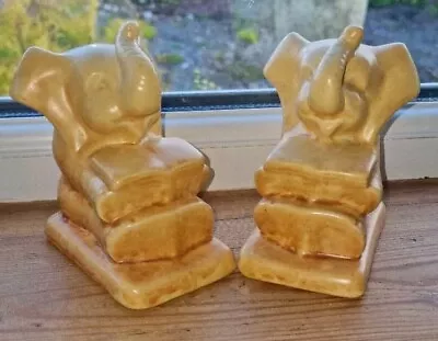 Buy RARE Pair Of Shorter & Son Pottery Art Deco Elephant Bookends • 48£