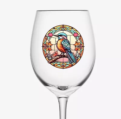 Buy Stained Glass Birds-Vinyl Sticker Decal -Wine Glass/Wall/Laptop/Ipad -00718 • 4.99£