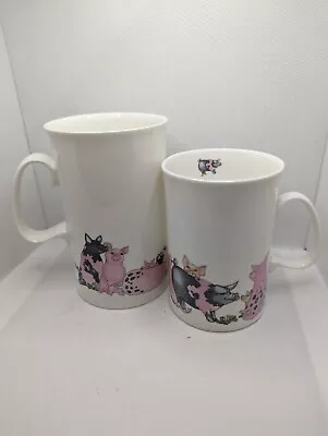 Buy PAIR Of Dunoon Fine Bone China Pig Mug  Beasties  By CHERRY DENMAN • 20£