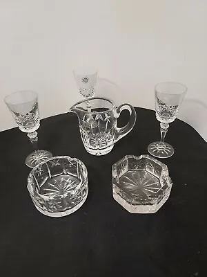 Buy Waterford  & Galway Grouping Ash Tray Creamer Cordial Glasses • 64.30£