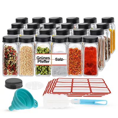 Buy 36Pcs Glass Spice Jars 120ml With Lids Labels Storage Bottles Containers Pots • 17.99£