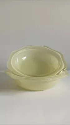 Buy Vintage 50's Pyrex JAJ Yellow Glass Fruit Bowls Pair #1481 • 12£