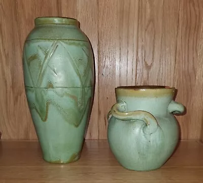 Buy 2 Wesuma Art Pottery Large Vases T W Lemon & Son Weston-s-mare Super Art Deco • 27.99£