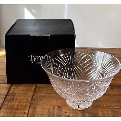 Buy Tyrone Irish Crystal Footed Altmore Salad Bowl Criss Cross Cut Glass NEW • 47.53£