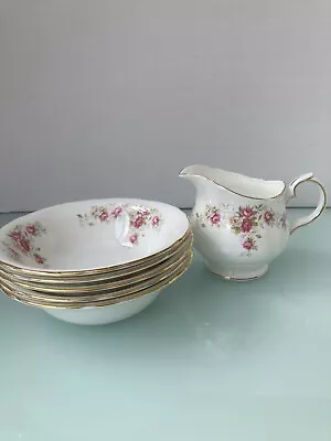 Buy Vintage Duchess - June Bouquet 5 Soup / Cereal Bowls + Cream/milk Jug • 15£