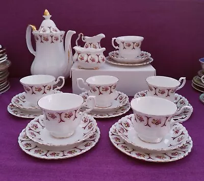 Buy Coronet Bone China England Coffee Tea Set 21 Pieces Floral Pattern • 30£