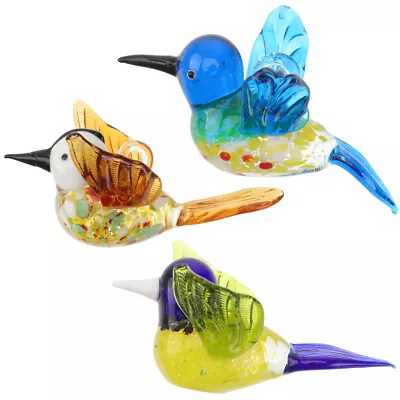 Buy  3 Pcs Hummingbird Ornament Stained Glass Window Decoration Garden Animal • 16.49£