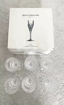 Buy Royal Doulton Crystal Champagne Flutes - Brand New In Box - ‘Retro’ [Set Of 6] • 50£