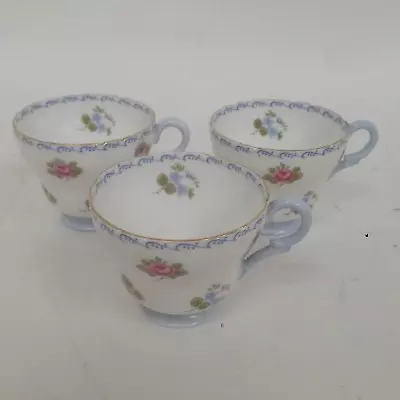 Buy 3 Shelley Dainty Rose-Pansy-Forget Me Not Tea Cups Fine Bone China In GC • 9.99£