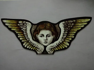 Buy Stained Glass Beautiful ANGEL Hand Painted Kiln Fired 265 X 95mm Antique Style • 29.99£
