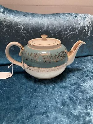 Buy Vintage Teal/blue And Gold Ornate Sadler Teapot • 19.99£