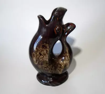 Buy Vintage Kernewek Pottery 8¾  / 22cm Brown Seal Head Glug Gluggle Gurgle Fish Jug • 17.95£